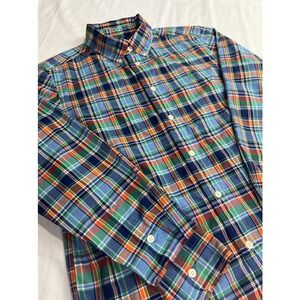 Polo Ralph Lauren Button Down Shirt Boys Large Multicolor Plaid Excellent A51